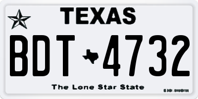 TX license plate BDT4732