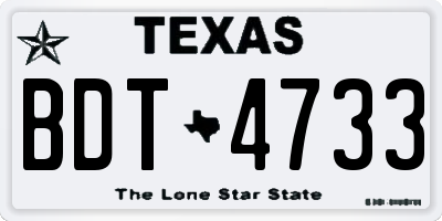 TX license plate BDT4733