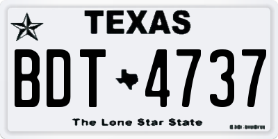 TX license plate BDT4737