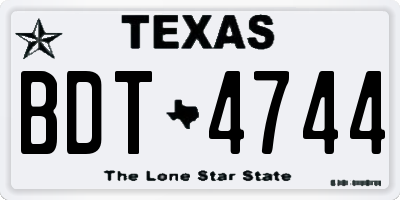 TX license plate BDT4744