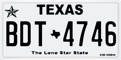 TX license plate BDT4746