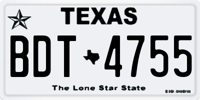 TX license plate BDT4755