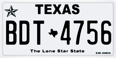 TX license plate BDT4756