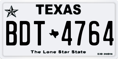 TX license plate BDT4764