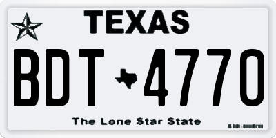 TX license plate BDT4770