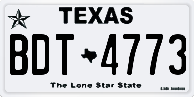 TX license plate BDT4773