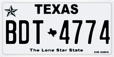 TX license plate BDT4774