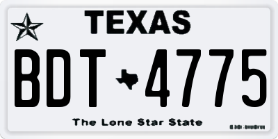 TX license plate BDT4775