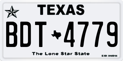 TX license plate BDT4779