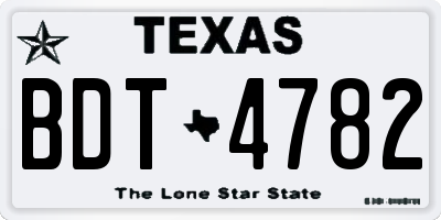 TX license plate BDT4782
