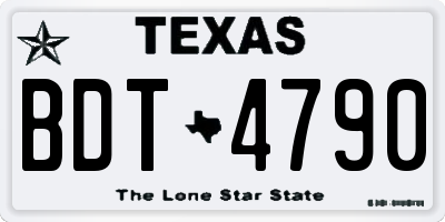 TX license plate BDT4790
