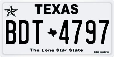 TX license plate BDT4797