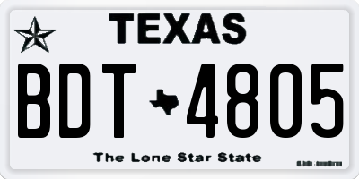TX license plate BDT4805