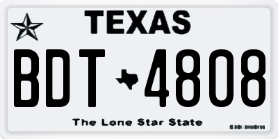 TX license plate BDT4808