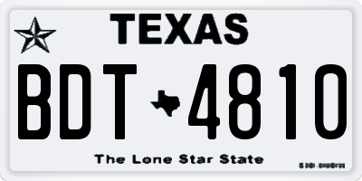 TX license plate BDT4810