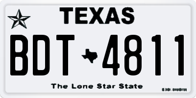 TX license plate BDT4811