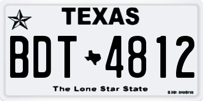 TX license plate BDT4812
