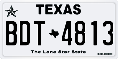 TX license plate BDT4813