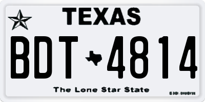 TX license plate BDT4814