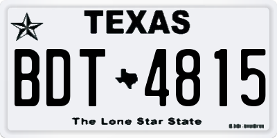 TX license plate BDT4815