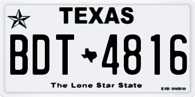 TX license plate BDT4816