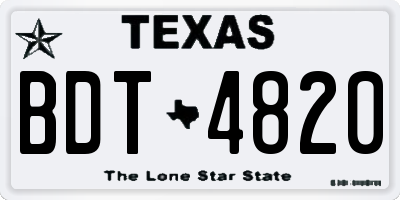 TX license plate BDT4820