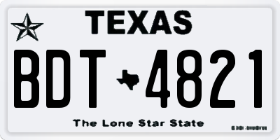 TX license plate BDT4821