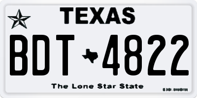 TX license plate BDT4822