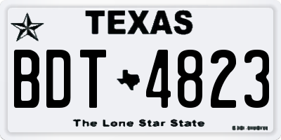 TX license plate BDT4823