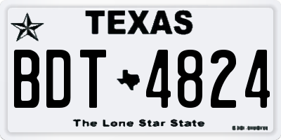 TX license plate BDT4824