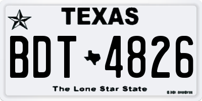 TX license plate BDT4826