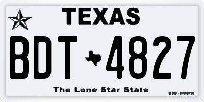 TX license plate BDT4827
