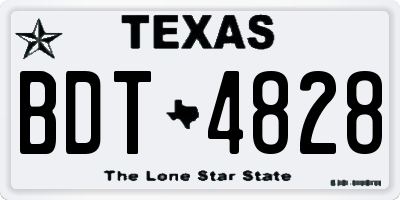 TX license plate BDT4828