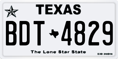 TX license plate BDT4829