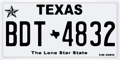 TX license plate BDT4832