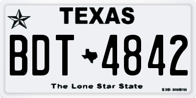 TX license plate BDT4842