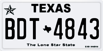 TX license plate BDT4843