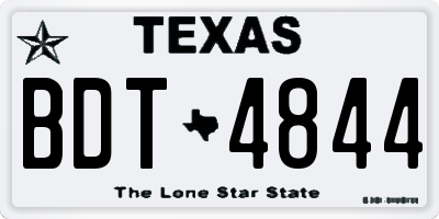 TX license plate BDT4844