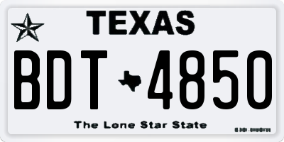 TX license plate BDT4850