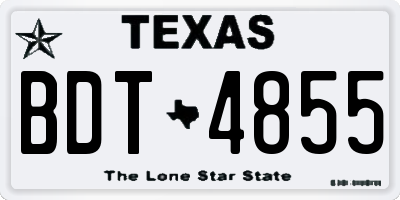 TX license plate BDT4855