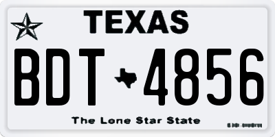 TX license plate BDT4856