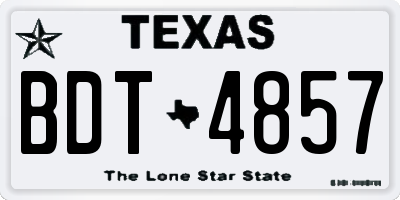 TX license plate BDT4857