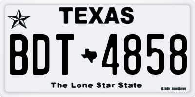 TX license plate BDT4858