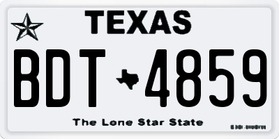 TX license plate BDT4859