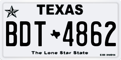 TX license plate BDT4862