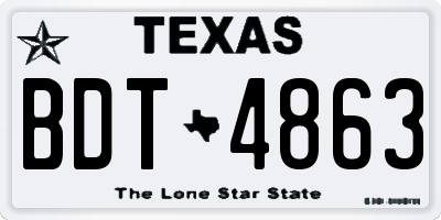 TX license plate BDT4863