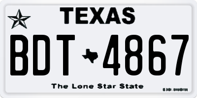 TX license plate BDT4867