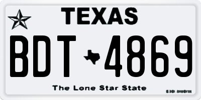 TX license plate BDT4869