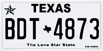 TX license plate BDT4873