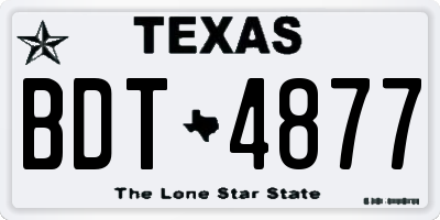 TX license plate BDT4877